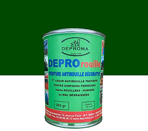 DEPROMA | Peintures glycéro | fer antirouille métaux | 200gr | Protection contre la rouille - Vert Foncé