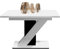 Mirjan24 Tisch für Esszimmer Malzik, Praktischer Auszugstisch, Rechteckiger Esstisch, Küchentisch, Esszimmertisch, Ausziehtisch (Weiß Hochglanz/Schwarz Hochglanz)