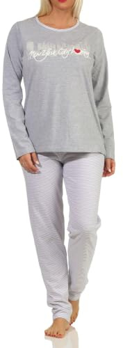Damen Schlafanzug Pyjama Langarm mit tollem Print 'New York City Loving' - 66336
