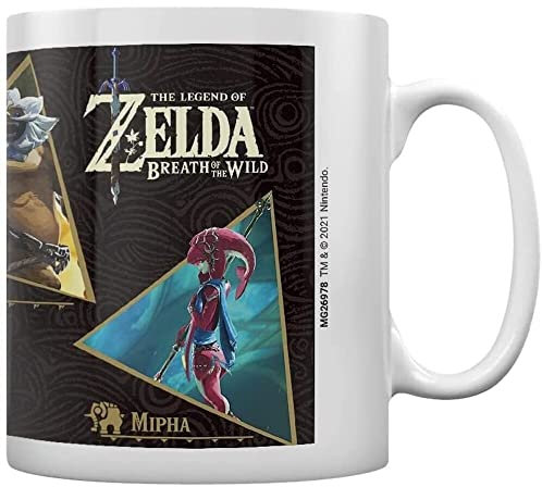 The Legend of Zelda Breath of the Wild Mug (Champions Design) tazza in ceramica da 325 ml, prodotto ufficiale, bianco