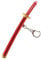 Porte Clef Katana One Piece, Porte Clé Manga, avec Porte Couteau, Cadeaux pour Les Amateurs D'anime (Rouge)