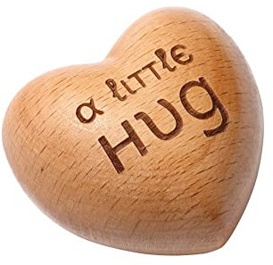 Wooden Heart Ornaments, Hand Holding Gift, A Little Hug, Tiny Hug Token, Missing You Gift For Friends Families