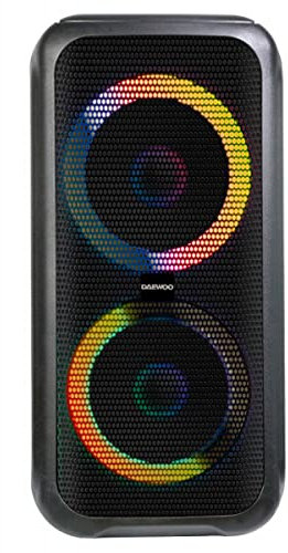 Daewoo Troley DSK-333 Altavoz Karaoke Bluetooth | Micrófono con Cable + Mando a Distancia Incluidos | USB | Potencia de 40W | Portátil | Luces LED