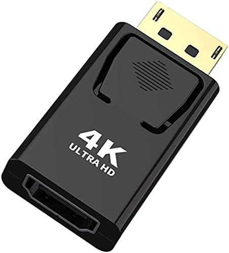 Displayport DP auf HDMI-Adapter 4K, Aolirot verlängerung mit hochwertigen Goldkontakten Plug and Play Buchse High Speed Full HD 1080p USB zubehör in edlem Schwarz für alle Geräte geeignet