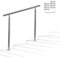 Yakimz Barandilla para escaleras, acero inoxidable, 80 cm, con sin travesaños, pasamanos de ángulo ajustable, barandilla exterior e interior para escaleras, jardín (M-CT4007-1z)