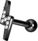 PIERCINGLINE Titan Ohrpiercing BLITZ + EINGEFASSTE KRISTALLE Schwarz Piercing Schmuck Ohr Stecker Helix