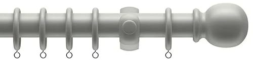 28mm Wooden Curtain Pole Set (300cm, Grey)