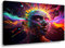 Visario Leinwand Bild Cosmic Face KI Nr 4051 80 x 60 cm Leinwand Bild Wanddeko hochwertig Wohnzimmer Büro Druck