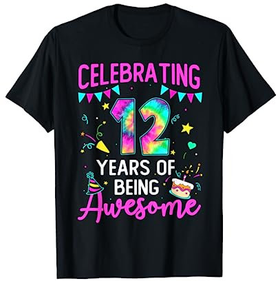 12 Years of Being Awesome Batik-Haarfarbe zum 12-jährigen Geburtstag T-Shirt