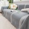 Gualiy Couch Überzug 180x180cm, Blatt Ranken mit Fransen Bezug Sofa 1 Sitzer Sofabezug Abwaschbar Grau Sofabezug für Wohnlandschaft