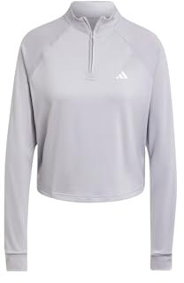 adidas Damen Train Essentials Minimal Branding 1/4-Zip Cover Up, Glory Grey, L