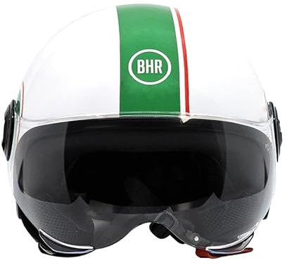 BHR Casco Demi-Jet 835 SPECIAL - Casco Scooter Omologato ECE 22.06 con Visiera a Occhiale Antigraffio - Sgancio Micrometrico e Guanciali Removibili - Cool Italy XL