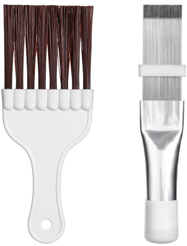 2pcs Air Conditioner Fin Combs AC Condenser, Refrigerator Coil Cleaning Brush Evaporator Cleaner Stainless Steel Metal Radiator Fin Repair Tool for Refrigerators, Auto, HVAC, Computers, Kitchens