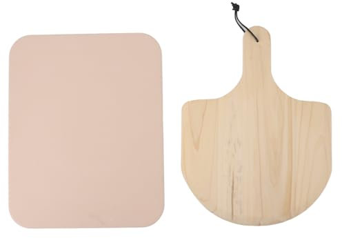 Pizzastein-Set, Robuste Cordierit-Pizzapfanne mit Pizzaschieber, Gebäck, Brot, Backstein, Grillstein für Küche, Ofen, Backen, Grillen, Grillen (A)