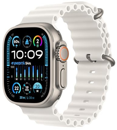 Apple Watch Ultra 2 [GPS + Cellular, 49MM] Cassa in Titanio e Cinturino Ocean White (Ricondizionato)