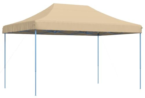 Tente de réception pliable escamotable beige 440x292x315 cm