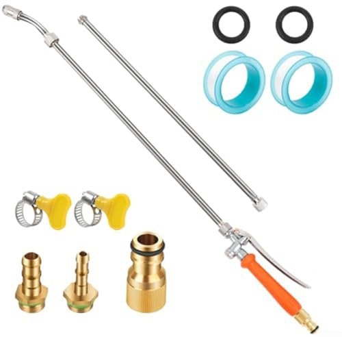 Poteau D'extension Télescopique Pour Pulvérisateur, Buse De Tuyau D'arrosage Extensible De 44 Pouces Avec Buse Réglable, Valve D'arrêt Intégrée, Pour Jardins, Vergers, Lavage De Voiture