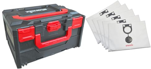 Starmix Starbox 215 Werkzeugkasten (Werkzeugkoffer mit 1x FBV 25-35 (5 Pack) Filterbeutel, Werkzeugbox, kompatibel mit metaBOX-System und Starmix Saugern, mit Zubehör) 462950