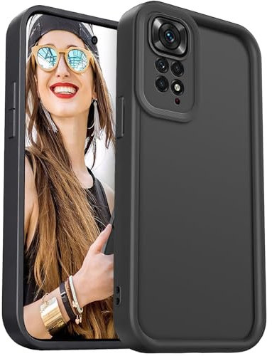 DESSEN Coque pour Xiaomi Redmi Note 11 4G / Redmi Note 11S 4G Étui - Silicone Housse Antichoc Protection Caméra Case Portable Souple TPU Cover Bumper, Noir