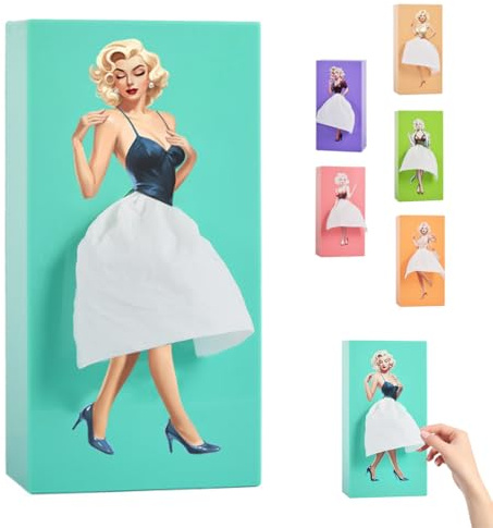 Portafazzoletti con design creativo a gonna, scatola per fazzoletti impermeabile, stile retrò, adatta per camera da letto, soggiorno, ufficio (blu)