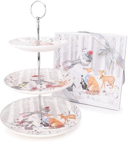 Christmas Concepts® Snowman & Friends Deluxe Ceramic Tableware Range (Cake Stand)