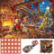 Adventskalender 2024 Weihnachts Jigsaw Puzzle, Weihnachtsmann Jigsaw Puzzle-70 x 50 cm-1008 Teile Weihnachten Geschenke für Erwachsene und Kinder, 24 Boxen Puzzles für Countdown bis Weihnachten