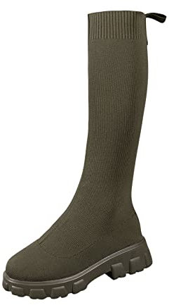 riou Stivali Donna Gambale Curvy Pianta Larga Stivali Donna Texani Alti Pelle Zeppa Alti Stivali Donna Alti Biker Boots Motociclista Stivaletti Fibbie Anfibi Scarponi Alti