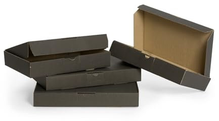 WePack 40 Stück Maxibriefkartons 350x250x50 mm Innenmaß Maxibrief Versand Post Faltschachtel 1-Wellig 400g Schwarz Postkarton Versandschachtel Paket Päckchen Versandkarton warensendung