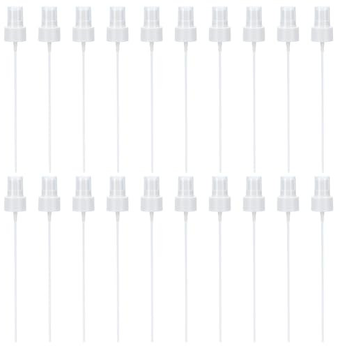 WEBEEDY 20 PCS Spray Bottle Tops Plastic Fine Mist Sprayer Pump Caps Nozzle Sprayer Head Replacement Reusable Dispenser Spray Nozzle for Cosmetic Perfume Essential Oil(24mm Caliber,White)
