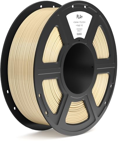 ELEGOO PLA+ Filamento 1,75mm Beige 1KG, PLA Plus ad Alta Resistenza per Stampanti 3D, Precisione Dimensionale +/- 0,02mm, Bobina da 1kg (2,2lbs) Compatibile con la Maggior Parte delle Stampante 3D