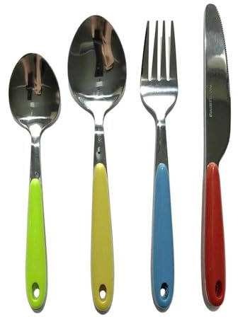 Kovalmax® Set 24 posate in acciaio inox servizio da tavola per 6 persone color mix