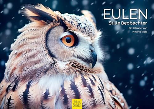 Edition Seidel Premium Kalender Eulen stille Beobachter 2026 Format DIN A3 Wandkalender Tierkalender Eulenkalender Eule Uhu Vogel Wildvogel Melanie Viola