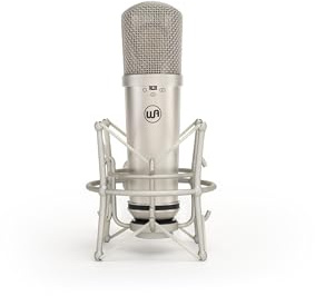 Warm Audio WA-87jr Large Diaphragm Condenser Mic with Shockmount, Rich Studio-Grade Sound for Vocals, Instruments, Podcasts, Nickel