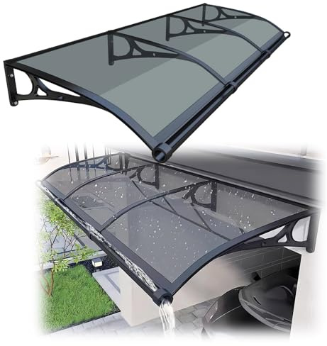 Durable Outdoor Markise, UV-Schutz, für Veranda und Fenster, wetterbeständig, 81,3 x 101,6 cm, Dunkelgrau