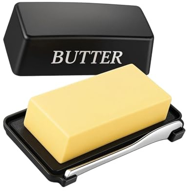 PEPWE Butterbehälter in Lebensmittelqualität mit integriertem Schneider, luftdichten Deckel, Geschirrspüler für die Frischhaltung, Küche, Butterdose mit Schneidewerkzeug
