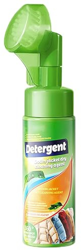 Down Jacket Cleaner Spray with Brush, Foam Dry Cleaning Agent for Puffer Jackets & Coats, Wash-Free Stain Remover for Clothing (1 Pcs)