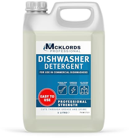 McKLords Professional - Commercial Dishwasher Detergent 5L - Automatic Dosing Tube Liquid for Catering & Restaurant Machine Dishwashers - NOT for Household Use