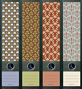 Ordnerrücken breit 4er Set Ordner Pattern Muster Aufkleber Etiketten Deko 322