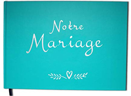 UTTSCHEID Livre d'or Mariage - 100 Pages Couverture Mate - A4 Paysage - Album - Qualité Premium Bleu Calanque