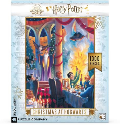 New York Puzzle Company - Harry Potter Christmas at Hogwarts - 1000 Piece Jigsaw Puzzle for Family Game Nights by Mary GrandPré
