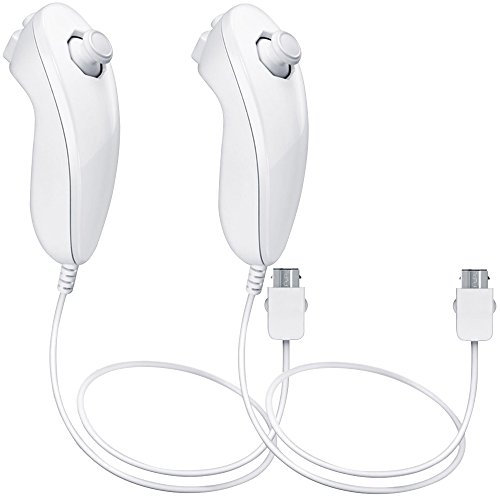 Nunchuck Controllers für Nintendo Wii U, 2 Packs Ersatz für WII U Videospiel - Weiß