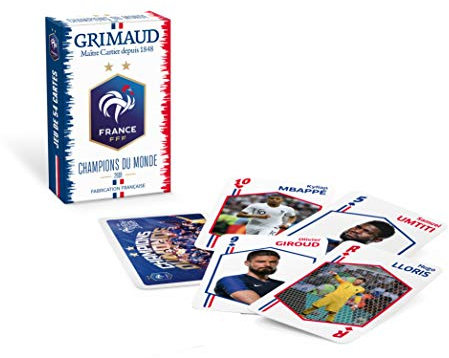 Grimaud- Jeu FFF Champions du Monde-54 Cartes, A partir de 6 ans,2 étoiles, Bleu Blanc Rouge