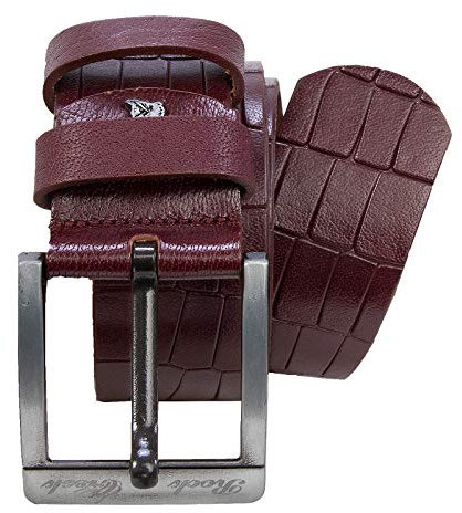 Rock Creek Herren Leder Gürtel Jeansgürtel Herrengürtel Ledergürtel Echt Leder Rindsleder Gürtel Metall Dornschließe G-003 Weinrot 120