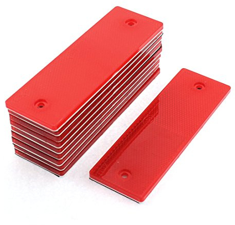 Reemky 5PCS Kunststoff Rot Auto Selbstklebende Reflektierende Platte Reflektor Aufkleber (Menge optional)