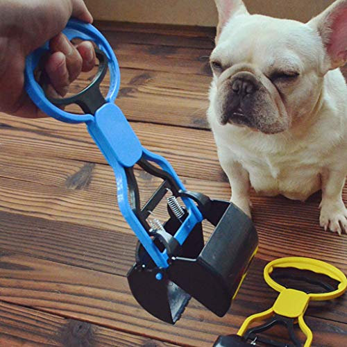 Fliyeong Paletta per cacca con manico lungo di alta qualità, portatile e resistente, durevole paletta per cacca per cani, strumento per raccogliere feci, colore: blu