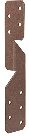 Alberts 301231 DURAVIS® Sparren-Pfettenanker | rostbraun duplexbeschichtet | Größe 33 x 33 x 170 mm