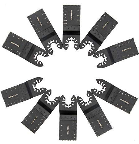 Yunjiadodo 10PCS Wood Cutting Saw Blade Oscillating Kit Multi Tool for Dremel Fein Multimaster Makita Bosch Mix Multitool Blades Set (10pcs)