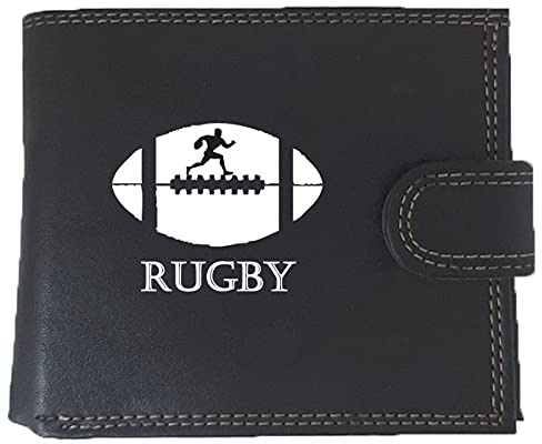 Syl'la Sport Petit Portefeuille à Rabat pour Homme Porte Monnaie Noir (Rugby)