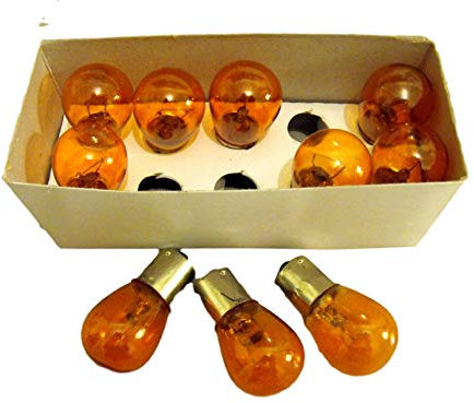 Blinkerbirne, 12 V, 21 W, 382 gerade Stifte, Orange/Bernsteinfarben, 10 Stück