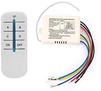 YAM-804 Interruttore per telecomando a 4 vie, 4 vie ON/OFF Interruttore per telecomando per trasmettitore ricevitore a parete wireless digitale 220V